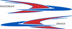 24721-15 X 66.5 Side Stripe Red & Blue